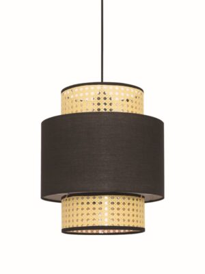 ΚΡΕΜΑΣΤΟ Φ/Σ 1ΧΕ27 NISYROS ΜΑΥΡΟ ΥΦΑΣΜΑ+ΨΑΘΑ ΡΑΤΑΝ D30XH150CM