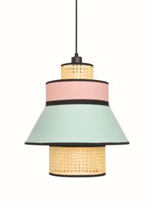 ΚΡΕΜΑΣΤΟ Φ/Σ 1ΧΕ27 JAPAN ΡΟΖ-ΜΕΝΤΑ ΥΦΑΣΜΑ+ΨΑΘΑ ΡΑΤΑΝ D42XH190CM