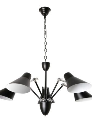 NETTO ΦΩΤΙΣΤΙΚΟ ΚΡΕΜΑΣΤΟ ΜΑΥΡΟ ΜΑΤ ΜΕΤΑΛΛΙΚΟ ΣΥΜΒΑΤΙΚΟ 5ΧΕ27 IP20 Φ720Χ1200mm