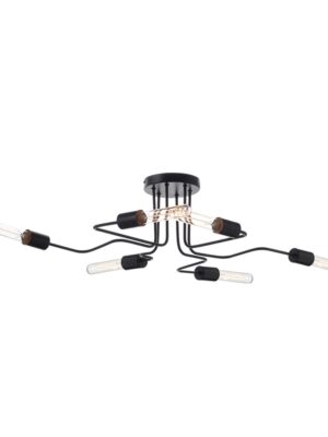 COBRA-ΦΩΤΙΣΤΙΚΟ ΕΠΙΤΟΙΧΟ/ΟΡΟΦΗΣ ΜΑΥΡΟ ΜΑΤ ΜΕΤΑΛΛΙΚΟ ΣΥΜΒΑΤΙΚΟ 6XE27 IP20 73X50XH21CM