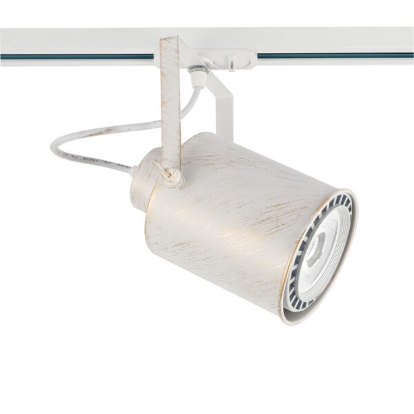 ΣΠΟΤ ΡΑΓΑΣ ΜΟΝΟΦΑΣΙΚΗ ΜΕΤΑΛΛΙΚΟ ΛΕΥΚΟ & ΒΟΥΡΤΣΙΣΤΟ ΧΡΥΣΟ ΜΕ ΒΡΑΧΙΩΝΑ ΣΥΜΒΑΤΙΚΟ 1xGU10 IP20 107x171x190mm