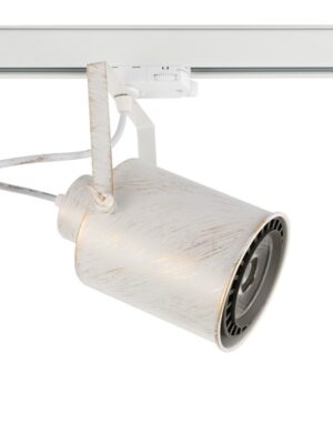 ΣΠΟΤ ΡΑΓΑΣ ΤΡΙΦΑΣΙΚΗ ΜΕΤΑΛΛΙΚΟ ΛΕΥΚΟ & ΒΟΥΡΤΣΙΣΤΟ ΧΡΥΣΟ ΜΕ ΒΡΑΧΙΩΝΑ ΣΥΜΒΑΤΙΚΟ 1xGU10 IP20 107x171x210mm