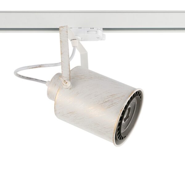 ΣΠΟΤ ΡΑΓΑΣ ΤΡΙΦΑΣΙΚΗ ΜΕΤΑΛΛΙΚΟ ΛΕΥΚΟ & ΒΟΥΡΤΣΙΣΤΟ ΧΡΥΣΟ ΜΕ ΒΡΑΧΙΩΝΑ ΣΥΜΒΑΤΙΚΟ 1xGU10 IP20 107x171x210mm