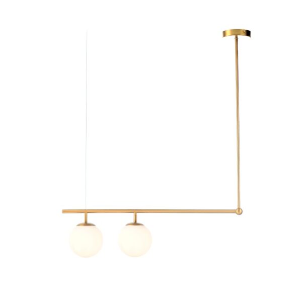 ΚΡΕΜΑΣΤΟ Φ/Σ 2ΧΕ27 ΜΕΤΑΛΛΙΚΟ+ΟΠΑΛ ΓΥΑΛΙ 76X15XH95CM THETIS