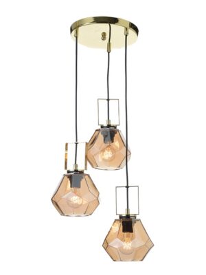 NETTO ΦΩΤΙΣΤΙΚΟ ΚΡΕΜΑΣΤΟ ΚΕΧΡΙΜΠΑΡΙ ΓΥΑΛΙΝΟ ΣΥΜΒΑΤΙΚΟ 3ΧΕ27 IP20 Φ370Χ1015mm