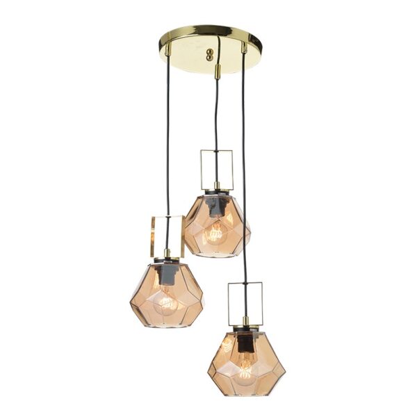 NETTO ΦΩΤΙΣΤΙΚΟ ΚΡΕΜΑΣΤΟ ΚΕΧΡΙΜΠΑΡΙ ΓΥΑΛΙΝΟ ΣΥΜΒΑΤΙΚΟ 3ΧΕ27 IP20 Φ370Χ1015mm