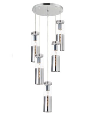 NETTO ΦΩΤΙΣΤΙΚΟ ΚΡΕΜΑΣΤΟ ΧΡΩΜΙΟ ΜΕΤΑΛΛΙΚΟ ΣΥΜΒΑΤΙΚΟ 5ΧΕ27 IP20 Φ370Χ1800mm