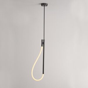 MALPO-ΦΩΤΙΣΤΙΚΟ ΚΡΕΜΑΣΤΟ ΜΑΥΡΟ ΜΕΤΑΛΛΙΚΟ LED SMD 12W 3000K 536LM IP20 Φ245Χ1500ΜM