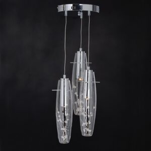 NETTO ΦΩΤΙΣΤΙΚΟ ΚΡΕΜΑΣΤΟ ΧΡΩΜΙΟ ΜΕΤΑΛΛΙΚΟ LED 9W 3000K 360Lm IP20 Φ300Χ1000mm