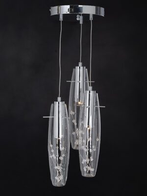 NETTO ΦΩΤΙΣΤΙΚΟ ΚΡΕΜΑΣΤΟ ΧΡΩΜΙΟ ΜΕΤΑΛΛΙΚΟ LED 9W 3000K 360Lm IP20 Φ300Χ1000mm