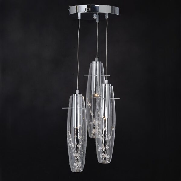 NETTO ΦΩΤΙΣΤΙΚΟ ΚΡΕΜΑΣΤΟ ΧΡΩΜΙΟ ΜΕΤΑΛΛΙΚΟ LED 9W 3000K 360Lm IP20 Φ300Χ1000mm