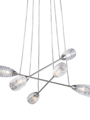 NETTO ΕΞΑΦΩΤΟ ΚΡΕΜΑΣΤΟ ΠΛΕΓΜΑ ΔΙΑΦΑΝΕΣ 6X40W E14 Φ50 Η100c