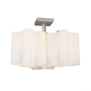 NETTO ΜΕΤΑΛΛΙΚΟ Φ/Σ ΟΡΟΦΗΣ 3ΧΕ27 ΛΕΥΚΟ ΓΥΑΛΙ ΜΑΝΤΗΛΙ Φ40XΗ30CM