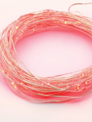 ΛΑΜΠΑΚΙΑ 100 LED ΣΕ ΣΕΙΡΑ ΚΟΚΚΙΝΟ ΑΣΗΜΙ ΜΕ ΜΠΑΤΑΡΙΕΣ 3xΑΑ ΧΡΟΝΟΔΙΑΚΟΠΤΗ & ΚΑΛΩΔΙΟ ΧΑΛΚΟΥ 10m IP44 10mm