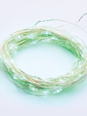 ΛΑΜΠΑΚΙΑ 100 LED 1.8W ΣΕ ΣΕΙΡΑ ΘΕΡΜΟ ΛΕΥΚΟ ΚΑΟΥΤΣΟΥΚ ΠΡΑΣΙΝΟ ΑΣΗΜΙ ΑΝΑ 10mm ΑΝΤΑΠΤΟΡΑ 3VDC ΜΕ 8 ΠΡΟΓΡΑΜΜΑΤΑ & ΚΑΛΩΔΙΟ ΧΑΛΚΟΥ 3m IP44