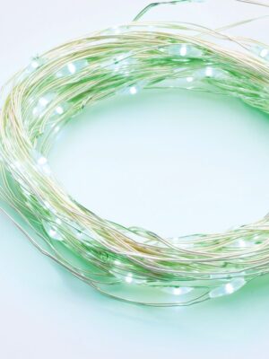 ΛΑΜΠΑΚΙΑ 100 LED ΣΕ ΣΕΙΡΑ ΠΡΑΣΙΝΟ ΑΣΗΜΙ ΜΕ ΜΠΑΤΑΡΙΕΣ 3xΑΑ ΧΡΟΝΟΔΙΑΚΟΠΤΗ & ΚΑΛΩΔΙΟ ΧΑΛΚΟΥ 10m IP44 10mm