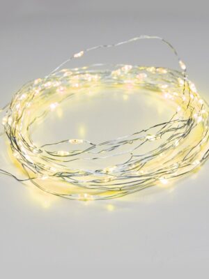 ΛΑΜΠΑΚΙΑ 100 LED 1.8W ΣΕ ΣΕΙΡΑ ΘΕΡΜΟ ΛΕΥΚΟ ΚΑΟΥΤΣΟΥΚ ΚΙΤΡΙΝΟ ΑΣΗΜΙ ΑΝΑ 10mm ΑΝΤΑΠΤΟΡΑ 3VDC ΜΕ 8 ΠΡΟΓΡΑΜΜΑΤΑ & ΚΑΛΩΔΙΟ ΧΑΛΚΟΥ 3m IP44