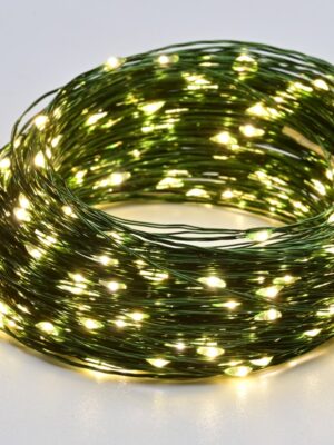 ΛΑΜΠΑΚΙΑ 20 LED 1.2W ΣΕ ΣΕΙΡΑ ΘΕΡΜΟ ΛΕΥΚΟ ΜΕ ΜΠΑΤΑΡΙΕΣ 2xΑΑ & ΠΡΑΣΙΝΟ ΚΑΛΩΔΙΟ ΧΑΛΚΟΥ 2m IP20 100mm