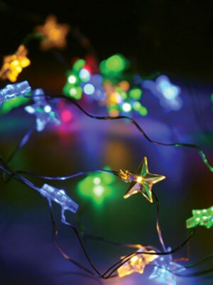 ΛΑΜΠΑΚΙΑ ΔΙΑΚΟΣΜΗΤΙΚΑ ΣΧΕΔΙΟ ΑΣΤΕΡΙΑ 20 LED 1.2W RGBY ΑΣΗΜΙ ΚΑΛΩΔΙΟ ΧΑΛΚΟΥ ΚΑΙ ΜΠΑΤΑΡΙΑ 2xAA IP20 2m+100mm