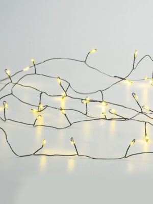 ΛΑΜΠΑΚΙΑ 50 LED 3W ΣΕ ΣΕΙΡΑ ΘΕΡΜΟ ΛΕΥΚΟ ΜΠΑΤΑΡΙΕΣ 3xΑΑ ΜΕ ΜΑΥΡΟ ΚΑΛΩΔΙΟ ΧΑΛΚΟΥ 2.5m IP20 300mm