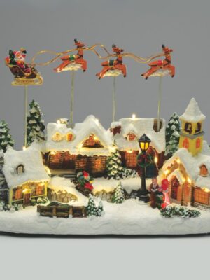 ΧΡΙΣΤΟΥΓΕΝΝΙΑΤΙΚΟ ΔΙΑΚΟΣΜΗTIKO ΧΩΡΙΟ ΠΟΛΥΧΡΩΜΟ LED ΘΕΡΜΟ ΛΕΥΚΟ ΜΟΥΣΙΚΗ & ΚΙΝΗΣΗ ΜΕ ΑΝΤΑΠΤΟΡΑ 4,5V (ΔΕΝ ΣΥΜΠ) ΚΑΙ ΜΠΑΤΑΡΙΑ 3ΧΑΑ (ΔΕΝ ΣΥΜΠ) 345x155x255mm