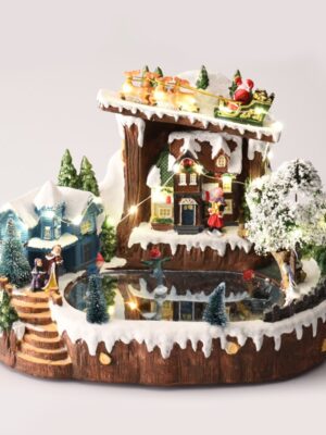 ΧΡΙΣΤΟΥΓΕΝΝΙΑΤΙΚΟ ΔΙΑΚΟΣΜΗTIKO ΧΩΡΙΟ ΠΟΛΥΧΡΩΜΟ LED ΘΕΡΜΟ ΛΕΥΚΟ ΜΟΥΣΙΚΗ & ΚΙΝΗΣΗ ΜΕ ΑΝΤΑΠΤΟΡΑ 4,5V (ΔΕΝ ΣΥΜΠ) ΚΑΙ ΜΠΑΤΑΡΙΑ 3ΧΑΑ (ΔΕΝ ΣΥΜΠ) 320x230x240mm