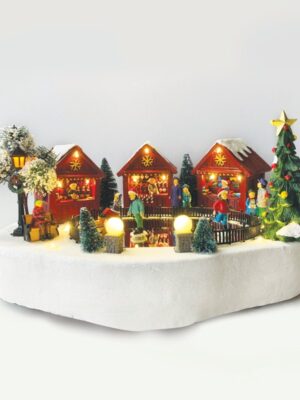 ΧΡΙΣΤΟΥΓΕΝΝΙΑΤΙΚΟ ΔΙΑΚΟΣΜΗTIKO ΧΩΡΙΟ ΠΟΛΥΧΡΩΜΟ LED ΘΕΡΜΟ ΛΕΥΚΟ ΜΟΥΣΙΚΗ & ΚΙΝΗΣΗ ΜΕ ΑΝΤΑΠΤΟΡΑ 4,5V (ΔΕΝ ΣΥΜΠ) ΚΑΙ ΜΠΑΤΑΡΙΑ 3ΧΑΑ (ΔΕΝ ΣΥΜΠ) 350x245x180mm