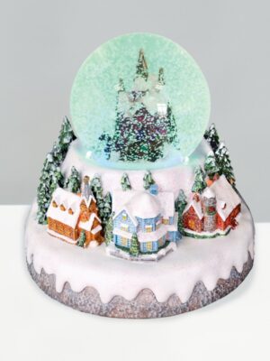 ΧΡΙΣΤΟΥΓΕΝΝΙΑΤΙΚΟ ΔΙΑΚΟΣΜΗΤΙΚΟ ΧΩΡΙΟ ΜΕ ΧΙΟΝΟΜΠΑΛΑ LED RGB ΜΕ ΜΟΥΣΙΚΗ & ΚΙΝΗΣΗ 4.5V (ΑΝΤΑΠ) & ΜΠΑΤΑΡΙΕΣ 3xΑΑ 200Χ180Χ200mm