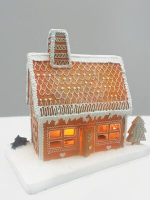 ΧΡΙΣΤΟΥΓΕΝΝΙΑΤΙΚΟ ΔΙΑΚΟΣΜΙΤΙΚΟ LED GINGERBREAD ΣΠΙΤΙ ΛΕΥΚΟ & ΚΑΦΕ ΜΕ ΜΠΑΤΑΡΙΕΣ3xΑΑ 250Χ150Χ230mm
