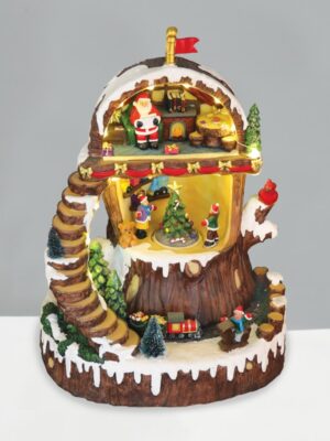 ΧΡΙΣΤΟΥΓΕΝΝΙΑΤΙΚΟ ΔΙΑΚΟΣΜΗTIKO ΧΩΡΙΟ ΠΟΛΥΧΡΩΜΟ LED ΘΕΡΜΟ ΛΕΥΚΟ ΜΟΥΣΙΚΗ & ΚΙΝΗΣΗ ΜΕ ΑΝΤΑΠΤΟΡΑ 4,5V (ΔΕΝ ΣΥΜΠ) ΚΑΙ ΜΠΑΤΑΡΙΑ 3ΧΑΑ (ΔΕΝ ΣΥΜΠ) 230x180x300mm