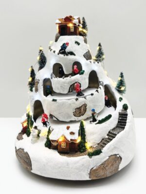 ΧΡΙΣΤΟΥΓΕΝΝΙΑΤΙΚΟ ΔΙΑΚΟΣΜΗTIKO ΧΩΡΙΟ LED ΘΕΡΜΟ ΛΕΥΚΟ ΜΟΥΣΙΚΗ ME ΑΝΤΑΠΤΟΡΑ 4,5V (ΔΕΝ ΣΥΜΠ) ΚΑΙ ΜΠΑΤΑΡΙΑ 3ΧΑΑ 205x205x255mm