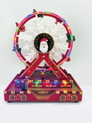 ΧΡΙΣΤΟΥΓΕΝΝΙΑΤΙΚΟ ΔΙΑΚΟΣΜΗTIKO ΧΩΡΙΟ ΜΕ ΤΡΟΧΟ ΠΟΛΥΧΡΩΜΟ LED ΘΕΡΜΟ ΛΕΥΚΟ ΜΟΥΣΙΚΗ ME ΑΝΤΑΠΤΟΡΑ 4,5V (ΔΕΝ ΣΥΜΠ) ΚΑΙ ΜΠΑΤΑΡΙΑ 3ΧΑΑ 230x140x280mm