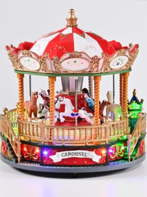 ΧΡΙΣΤΟΥΓΕΝΝΙΑΤΙΚΟ ΔΙΑΚΟΣΜΗTIKO ΧΩΡΙΟ ΜΕ ΚΑΡΟΥΖΕΛ ΠΟΛΥΧΡΩΜΟ LED ΘΕΡΜΟ ΛΕΥΚΟ ΜΟΥΣΙΚΗ ME ΑΝΤΑΠΤΟΡΑ 4,5V (ΔΕΝ ΣΥΜΠ) ΚΑΙ ΜΠΑΤΑΡΙΑ 3ΧΑΑ 205x205x255mm