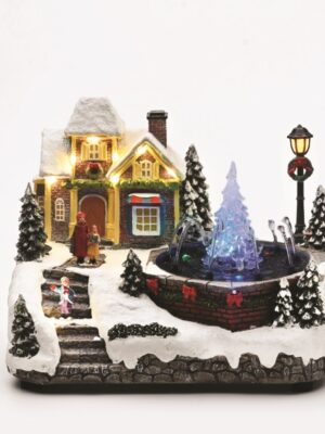 ΧΡΙΣΤΟΥΓΕΝΝΙΑΤΙΚΟ ΔΙΑΚΟΣΜΗTIKO ΣΥΝΤΡΙΒΑΝΙ ΠΟΛΥΧΡΩΜΟ LED ΜΟΥΣΙΚΗ ME ΑΝΤΑΠΤΟΡΑ 4,5V (ΔΕΝ ΣΥΜΠ) ΚΑΙ ΜΠΑΤΑΡΙΑ 3ΧΑΑ  (ΔΕΝ ΣΥΜΠ) 240x185x185mm