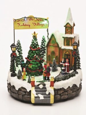 ΧΡΙΣΤΟΥΓΕΝΝΙΑΤΙΚΟ ΔΙΑΚΟΣΜΗTIKO ΜΕ ΠΑΙΔΑΚΙΑ ΠΟΛΥΧΡΩΜΟ LED ΜΟΥΣΙΚΗ ME ΑΝΤΑΠΤΟΡΑ 4,5V (ΔΕΝ ΣΥΜΠ) 250x205x245mm