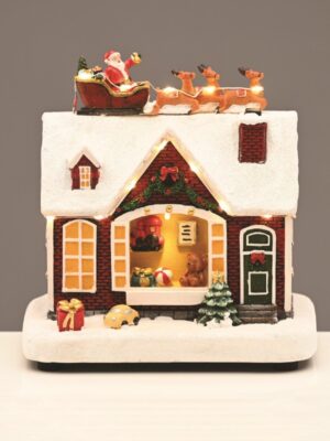 ΧΡΙΣΤΟΥΓΕΝΝΙΑΤΙΚΟ ΔΙΑΚΟΣΜΗTIKO ΣΠΙΤΙ ΜΕ ΕΛΚΗΘΡΟ LED ΘΕΡΜΟ ΛΕΥΚΟ ΜΟΥΣΙΚΗ ME ΑΝΤΑΠΤΟΡΑ 4,5V (ΔΕΝ ΣΥΜΠ) ΚΑΙ ΜΠΑΤΑΡΙΑ 3ΧΑΑ (ΔΕΝ ΣΥΜΠ) 180x120x185mm