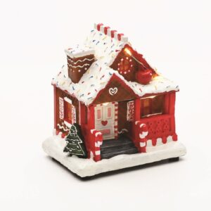 ΧΡΙΣΤΟΥΓΕΝΝΙΑΤΙΚΟ ΔΙΑΚΟΣΜΗTIKO GINGERBREAD ΣΠΙΤΙ ΠΟΛΥΧΡΩΜΟ LED ΜΟΥΣΙΚΗ ME ΑΝΤΑΠΤΟΡΑ 4,5V (ΔΕΝ ΣΥΜΠ) ΚΑΙ ΜΠΑΤΑΡΙΑ 3ΧΑΑ  (ΔΕΝ ΣΥΜΠ) 120x100x135mm
