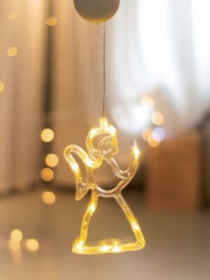 ΑΓΓΕΛΟΣ ΠΛΑΣΤΙΚΟΣ 10 LED  ΘΕΡΜΟ ΛΕΥΚΟ ΜΕ ΜΠΑΤΑΡΙΕΣ 3ΧΑΑΑ IP20 120X205mm