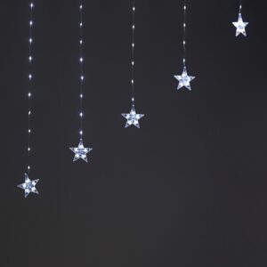 ΛΑΜΠΑΚΙΑ ΚΟΥΡΤΙΝΑ ΣΕ ΣΧΗΜΑ ΑΣΤΕΡΙ 222 LED ΨΥΧΡΟ ΛΕΥΚΟ ΑΝΤΑΠΤΟΡΑ & 8 ΠΡΟΓΡΑΜΜΑΤΑ ΜΕ ΔΥΝΑΤΟΤΗΤΑ ΕΠΕΚΤAΣΗΣ MAX 3 ΣΕΤ ΚΑΛΩΔΙΟ ΧΑΛΚΟΥ 3mm IP20 30x12mm