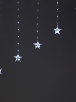 ΛΑΜΠΑΚΙΑ ΚΟΥΡΤΙΝΑ ΣΕ ΣΧΗΜΑ ΑΣΤΕΡΙ 222 LED ΨΥΧΡΟ ΛΕΥΚΟ ΑΝΤΑΠΤΟΡΑ & 8 ΠΡΟΓΡΑΜΜΑΤΑ ΜΕ ΔΥΝΑΤΟΤΗΤΑ ΕΠΕΚΤAΣΗΣ MAX 3 ΣΕΤ ΚΑΛΩΔΙΟ ΧΑΛΚΟΥ 3mm IP20 30x12mm