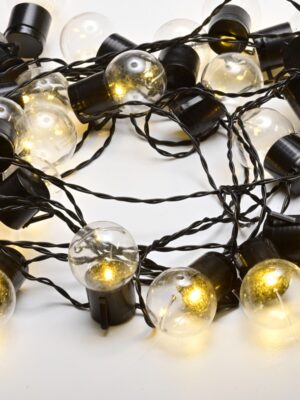 ΔΙΑΚΟΣΜΗΤΙΚΑ ΛΑΜΠΑΚΙΑ ΣΤΡΟΓΓΥΛΑ ΠΛΑΣΤΙΚΑ 25 LED ΣΕ ΣΕΙΡΑ ΘΕΡΜΟ ΛΕΥΚΟ ΜΕ ΜΠΑΤΑΡΙΕΣ &   REMOTE ME 8 ΠΡΟΓΡΑΜΜΑΤΑ 3xAA ΜΕ ΚΑΛΩΔΙΟ ΜΑΥΡΟ 0.5mm IP44 7.2mm