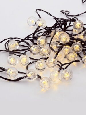 ΔΙΑΚΟΣΜΗΤΙΚΑ ΛΑΜΠΑΚΙΑ ΣΤΡΟΓΓΥΛΑ ΠΛΑΣΤΙΚΑ 30 LED ΣΕ ΣΕΙΡΑ SOLAR FLASH ΣΕ ΣΕΙΡΑ ΘΕΡΜΟ ΛΕΥΚΟ ΜΕ ΜΠΑΤΑΡΙΕΣ ΜΕ ΚΑΛΩΔΙΟ ΜΑΥΡΟ 2mm IP20 4.35mm