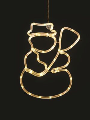 ΠΛΑΣΤΙΚΟΣ ΧΙΟΝΑΝΘΡΩΠΟΣ 44 LED ΘΕΡΜΟ ΛΕΥΚΟ ΜΠΑΤΑΡΙΑ 3ΧΑΑ/USB IP20 244x7x357mm