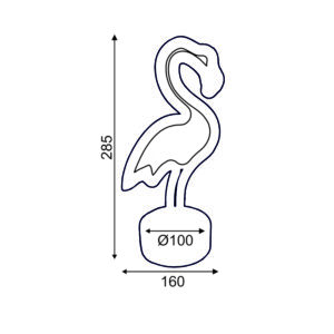 ΦΛΑΜΙΝΓΚΟ, 49 NEON LED ΛΑΜΠΑΚΙΑ ΜΕ ΜΠΑΤΑΡΙΑ (3xAA)/USB, ΡΟΖ, IP20, 16x10x28.5cm