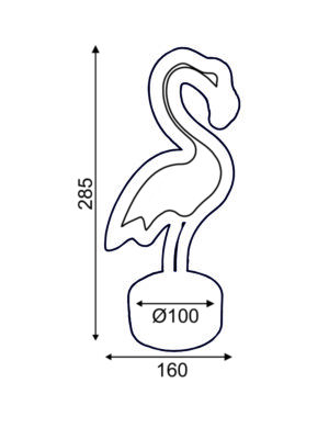 ΦΛΑΜΙΝΓΚΟ, 49 NEON LED ΛΑΜΠΑΚΙΑ ΜΕ ΜΠΑΤΑΡΙΑ (3xAA)/USB, ΡΟΖ, IP20, 16x10x28.5cm