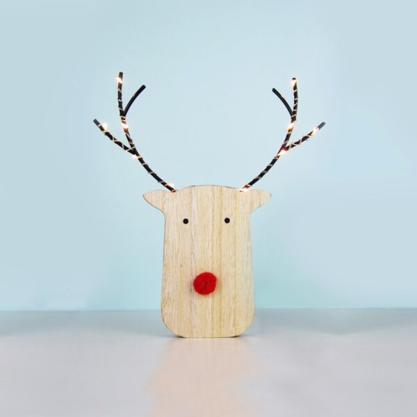 ΧΡΙΣΤΟΥΓΕΝΝΙΑΤΙΚΟ ΔΙΑΚΟΣΜΗΤΙΚΟ ΞΥΛΙΝΟ ΤΑΡΑΝΔΟΣ 10 MINI LED ΘΕΡΜΟ ΛΕΥΚΟ ΜΕ ΜΠΑΤΑΤΑΡΙΕΣ 2XAA IP20 170x30x180mm