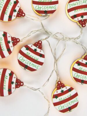 ΧΡΙΣΤΟΥΓΕΝΝΙΑΤΙΚΑ ΔΙΑΚΟΣΜΗΤΙΚΑ ΛΑΜΠΑΚΙΑ ΞΥΛΙΝΑ ΣΤΡΟΓΓΥΛΑ 10 LED ΣΕ ΣΕΙΡΑ ΘΕΡΜΟ ΛΕΥΚΟ ΜΠΑΤΑΡΙΕΣ 2xΑΑ ΜΕ ΚΑΛΩΔΙΟ ΔΙΑΦΑΝΟ 3mm IP20 1.35mm