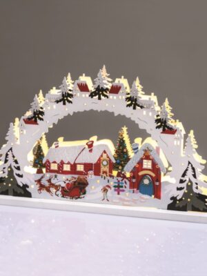 ΞΥΛΙΝΟ ΣΠΙΤΙ 15 LED ΘΕΡΜΟ ΣΤΑΘΕΡΟ ΜΕ ΜΠΑΤΑΡΙΕΣ 2xAAA IP20 300x50x190mm