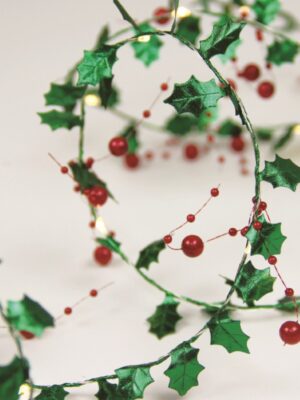 ΛΑΜΠΑΚΙΑ ΔΙΑΚΟΣΜΗΤΙΚΑ ΣΧΕΔΙΟ ΓΙΡΛΑΝΤΑ ΜΕ ΜΟΥΡΑ 14 MINI LED ΘΕΡΜΟ ΛΕΥΚΟ ΚΑΛΩΔΙΟ ΧΑΛΚΟΥ 0.3m ΚΑΙ ΜΠΑΤΑΡΙΑ 2xAA IP20 1.8mm