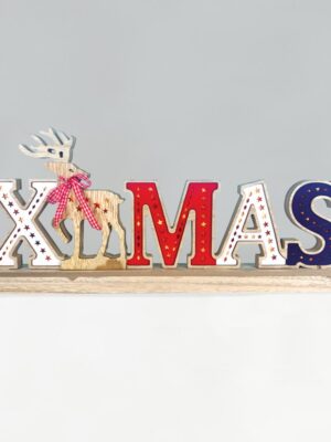 ΧΡΙΣΤΟΥΓΕΝΝΙΑΤΙΚΟ ΔΙΑΚΟΣΜΗΤΙΚΟ ΞΥΛΙΝΟ 2 XMAS 26 MINI LED ΘΕΡΜΟ ΛΕΥΚΟ ΜΕ ΜΠΑΤΑΤΑΡΙΕΣ 3xAA IP20 450x35x200mm